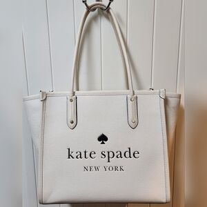KATE SPADE Pebble Leather Zipper Top Closure Tote NWOT